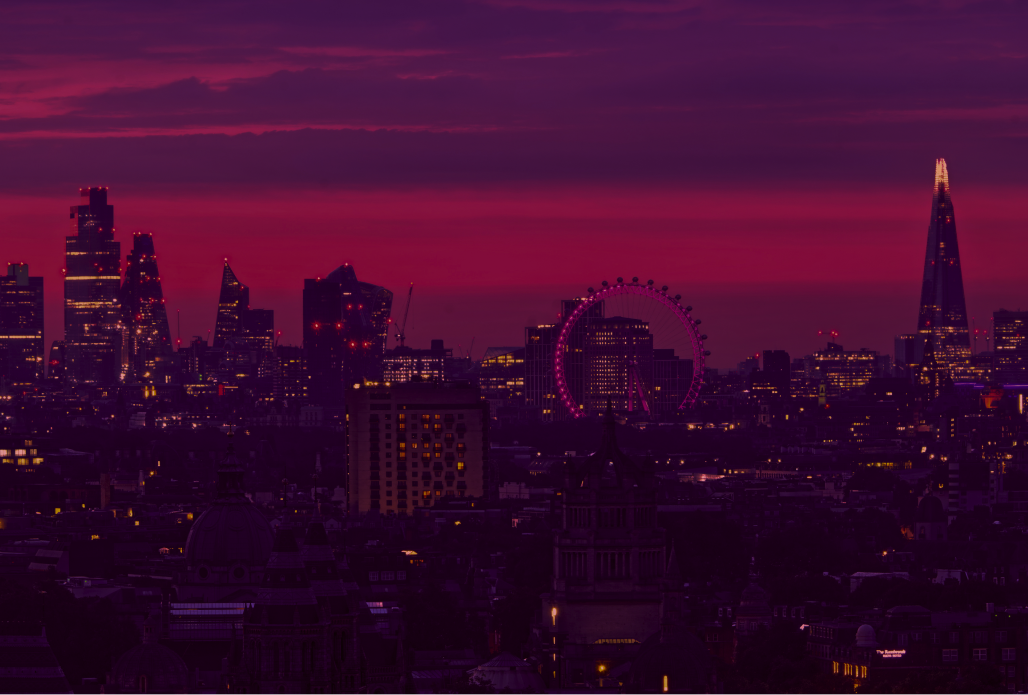 London skyline at dusk
